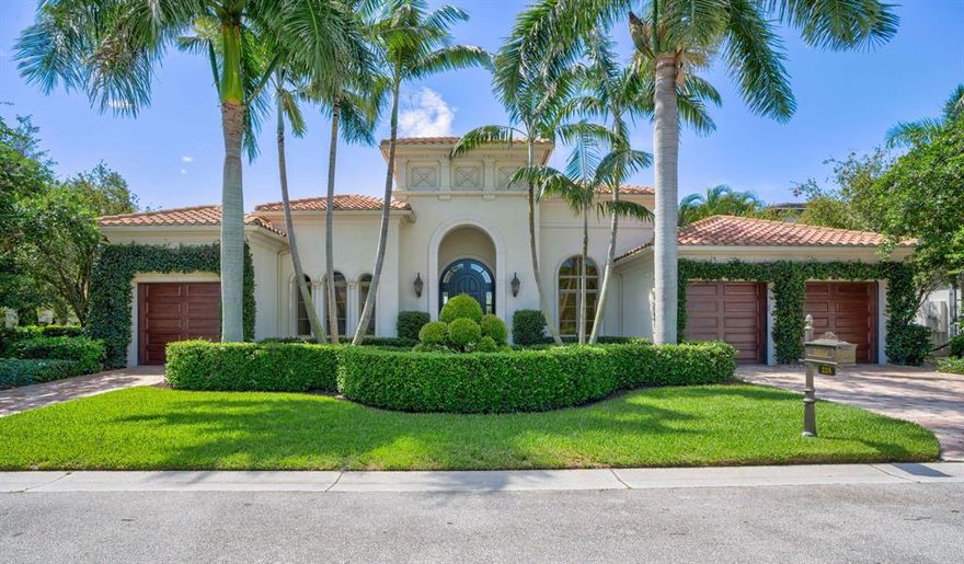 Now available, One of the most spectacular homes in the Country Club of Mirasol! This home has unobstructed wide water views overlooking the 16th and 17th fairway of the Fazio Sunrise golf course.  A southern exposure enhances this La Palma single story custom home built by Courchane builders.  Elegant architectural details and natural light to the overall design.  Four spacious bedroom suites featuring endless upgrades and appointments will appeal to the most discriminating buyer.
Enjoy outdoor privacy with a completely redesigned infinity edge lap pool and spa.  A large covered loggia includes a summer kitchen, gas fireplace and (hidden) motorized screens. Chef's kitchen, His/Her master baths. Full home generator, impact windows and doors. Too many to list... Golf equity available. Now available, one of the most spectacular homes in the Country Club of Mirasol!  This single story home, has a 
southern exposure, wide water views and was custom built by Courchene. Elegant architectural details and natural light 
enhance the overall design.

Enjoy outdoor privacy with a completely redesigned infinity edge lap pool and spa.  A large covered loggia includes a summer
kitchen, gas fireplace and motorized screens.

The kitchen is a chef's delight featuring off white cabinets and a walk in pantry.   There is a Wolf cooktop, side by side Sub Zero 
refrigerator/freezers, two Bosch dishwashers and a Thermador double oven.  A large center island provides additional storage.

Four spacious bedroom suites include bathrooms with endless upgrades.  The private master suite has his/her baths and large custom
closets.  Living room with fireplace, dining room, office and family area complete the floor plan.  

This Palacio home has chiseled end marble floors, unique beamed ceilings and two laundry rooms.  It is fully protected with a 36KW
generator and hurricane impact windows and doors.  The list goes on with Lutron lighting system, Sonos music and climate control garages.

This home will appeal to a most discriminating buyer.....Golf membership available.