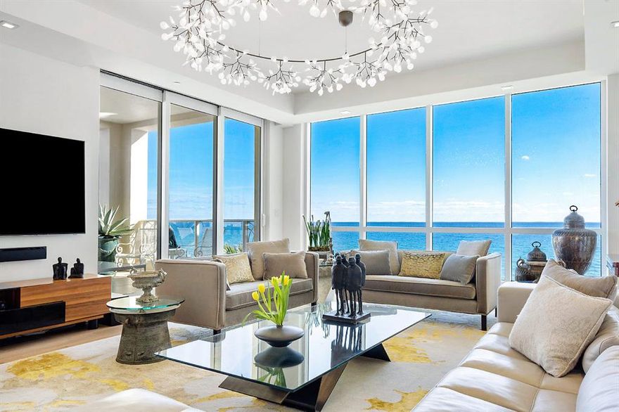 In today's world 4001 N. Ocean offers exceptional oceanfront living that is as safe as it is inspiring. This extremely private and newly built enclave of only 34 intimately scaled residences features concierge service and a dedicated staff, making it the crown jewel of oceanfront living. Situated in the  in the exclusive town of Gulf Stream, the fifth floor residence, designed by noted architect Randal Stofft, has a classic modern flair capturing amazing ocean views on 300' of direct oceanfront. With sweeping ocean views from all major rooms, this generous 3,520 TSF apartment exudes a light bright atmosphere. The three-bedroom en-suite apartment is designed with an open floor plan combining a grand living/dining area punctuated with floor to ceiling windows, an open chef's kitchen with custom European cabinets and state of the art appliances all offering spectacular ocean views.The sumptuous oceanfront master suite opens to a large private baland features a spacious Zen-like luxurious master bath. Tranquil pool/spa, dual dune access to beach, fitness center, concierge service, deeded two car parking all add to the allure of this magnificent and rare offering.