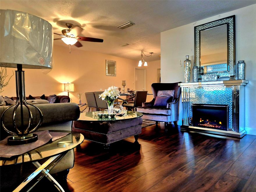 THIS HOME IS THE LARGEST MODEL BUILT IN THE COMMUNITY. IT CAN BE A 4 BEDROOMS HOUSE IF YOU NEED IT. THE NEW HOME FOR YOUR LARGE FAMILY. THE HOME TRULY SHOWS TRUE PRIDE OF OWNERSHIP FROM THE CURB APPEAL ON THE OUTSIDE TO THE CLEANLINESS AND NEW FEATURES ON THE INSIDE. A REAL TROPICAL BACKYARD AND FRONT YARD. NO NEIGHBORS TO THE REAR, COMPLETE PRIVACY AND FRUIT TREES. THIS PARADISE GARDEN BEAUTY FEATURES TWO BEDROOMS AND TWO BATHROOMS PLUS 2 BONUS ROOMS, OFFICE OR THIRD BEDROOM OR BOTH. NEWER FEATURES INCLUDE UPGRADED KITCHEN, BATHROOMS, FLOORING, WASHER AND DRYER. ROOF WAS REPLACED 1 YEAR AGO. GREAT LOCATION, CLOSE TO ALL MAJOR HIGHWAYS AND SHOPPING. A MUST SEE!!!Across from Oriole Golf Course. THIS HOME WILL NOT LAST.
