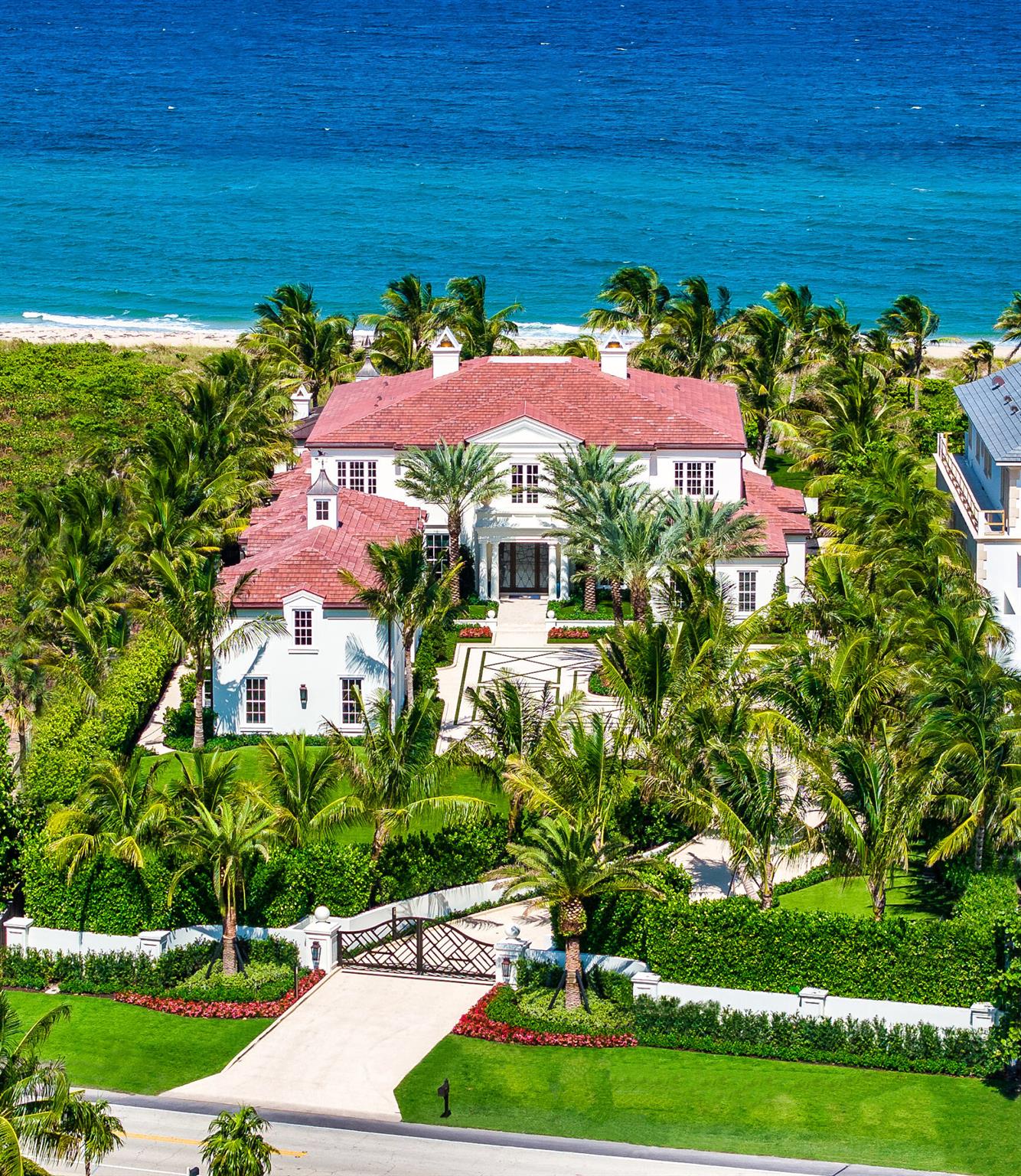 Ideally situated on 120'+/- feet of direct oceanfront in the exclusive Estate District of Delray Beach, this magnificent new residence redefines ultraluxury living, gracious entertaining. Masterfully crafted by renowned builder Mark Timothy Luxury Homes, with stunning interiors by Jeffrey Strasser, this residence sets a new standard for living beautifully, with a plan that ensures personal privacy, craftsmanship and materials that assure peace of mind, amenities that provide the perfect beachfront lifestyle.