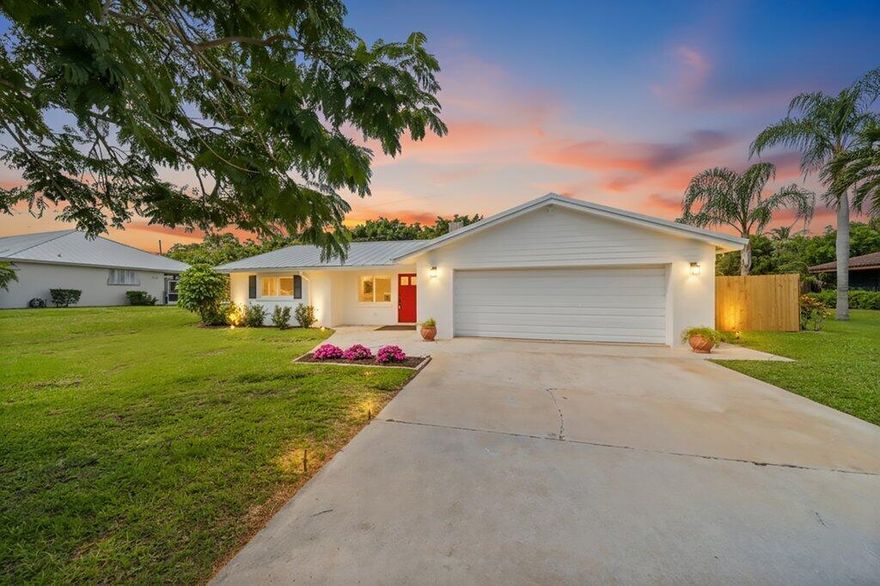 Discover a move-in ready gem in Stuart's Beau Rivage community! This completely remodeled home blends modern design with coastal Florida living. Step inside to a light-filled open floor plan featuring quartz countertops, sleek finishes, and a stylish fireplace. A durable metal roof, impact windows, and quality updates provide lasting peace of mind. Outdoors, a sparkling deep pool framed by lush tropical landscaping creates the perfect private oasis for entertaining or relaxing. Ideally located on a quiet street, this charming home delivers lifestyle and convenience, all under 10 minutes from beaches, schools, shopping, and dining. A rare combination of affordability, location, and Florida living. Professional photos coming soon.