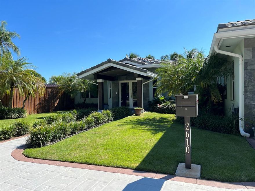 Superb waterfront home with concrete, deep water dock with a lift. No fixed bridges and minutes to the Atlantic Ocean. Originally built in 1970, this house was completely re-built in 2013. Custom finishes throughout this spacious interior. Huge three car garage, RV pad with full hook up, resort style pool on a large lot. The interiors are just as stunning as the exterior... move in ready!