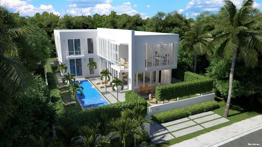 Located just one block north of Atlantic Ave in the prestigious Palm Trail neighborhood, this expansive courtyard home is within easy walking distance of the downtown and beaches. Generous indoor/outdoor entertaining areas flow between the dramatic 12' floor to ceiling glass, oversized great room and separate ground floor office. The home is another masterful collaboration of award winning builder Azure Development and architect Richard Jones. The two story residence boasts 4,778 SF under air and 6,235 total SF and includes 4 bedrooms, 4 full baths and 1 half bath, a large club room, media room, 4 car garage, and a 43' private pool with spa. The ground floor features voluminous 12' floor to ceiling glass sliders wrapping the entire great room.