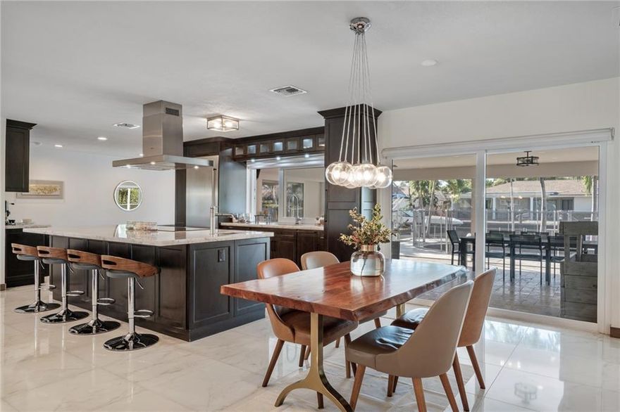 True turnkey home! 80 ft waterfront, intracoastal access, no fixed bridges, minutes away from inlet, a boaters dream! Brand new dock & boat lift (16,000lb) New pool finish and astroturf. Travertine throughout property. Roof, Stucco, AC & ducts were all replaced in 2017-2018. High hats throughout New custom impact windows & sliders  Beautifully remodeled open floor plan design for the ultimate functionality and entertaining! Stunning large white marble flooring with an extra large kitchen island! Countertops are one of a kind high end quartz. State of the art appliances, custom wood built in cabinetry and pantry w/ oversized draws. Massive master closet w/ custom built in & built in closets throughout rooms. Security cameras inside and out WF neighborhood park over looking the intracoastal