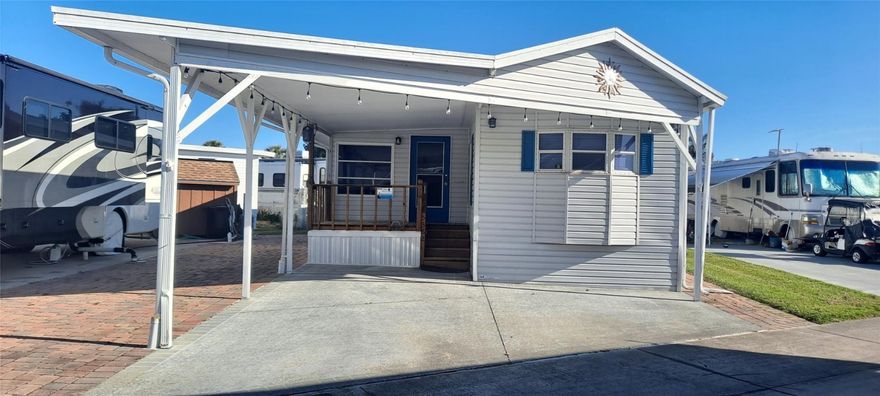 Check out this tastefully remodeled 2b 1b park model. Located in Ancient Oaks, a 55+ community. Features include: New solid wood kitchen and bath cabinetry, Soft close doors and drawers, Granite countertops, New stainless steel appliances, New blinds, New light fixtures, receptacles, switches. Fresh paint, New AC, New plumbing, Metal roof, Newer water heater, Hard wired audio system, Storage shed, Washer and dryer. Ancient Oaks amenities include a large clubhouse, pickleball courts, a heated pool, community boat ramp, boat docks, gated entry, and many more. For $208 per month, this community includes water, sewer, and cable TV. Don’t miss this one!