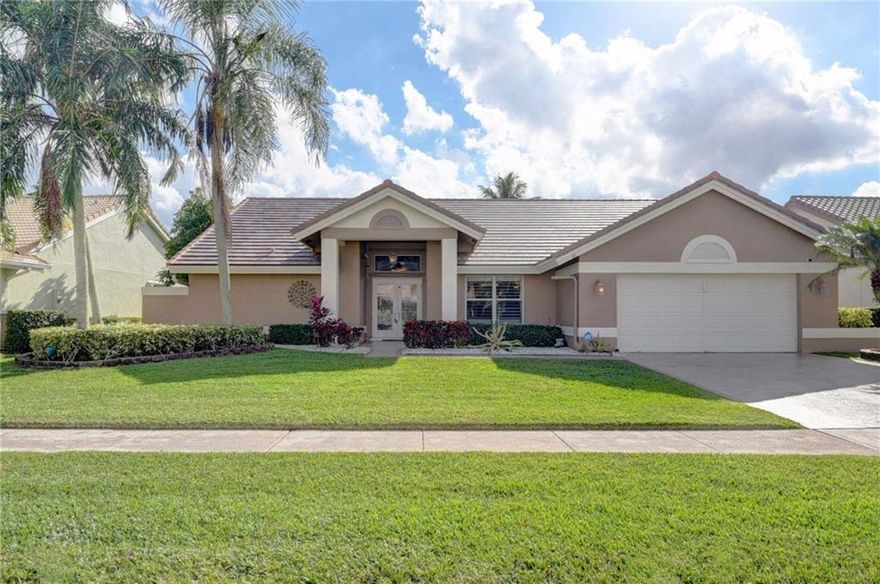 Here's a chance to own a RARE find in desirable gated,country club/golf community of Winston Trails, privately situated with it's own screened-in heated saltwater pool and bubbling jacuzzi overlooking breathtaking view of golf course!Besides a stunning contemporary kitchen with under-mount lighting, custom pantry, and bar countertop area making this home the best for entertaining!,master bedroom has real wood floor, custom closets, and  luxurious marble bath with separate tub and shower! Split bedrooms plan, large guest rooms with updated guest bath.Full interior laundry room makes life  so much easier. More greatness: NEW ROOF 2021! NEW A/C! ILLUMINATED LANDSCAPE LIGHTING!POOL HEATER & SALT SYSTEM 2019! NEW PLANTATION SHUTTERS THRUOUT! Low maintenance includes cable,security,common area!