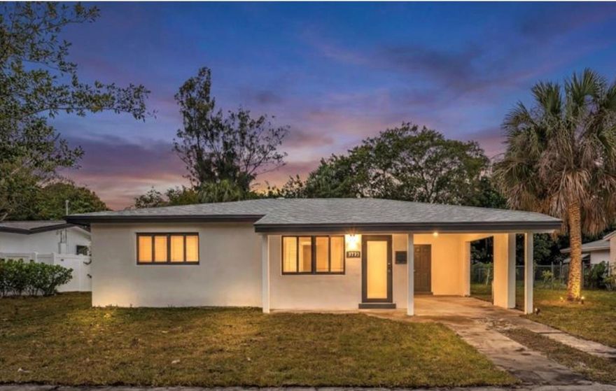 Beautifully updated home located walking distance to Downtown Oakland Park. Features include a new ROOF, updated WINDOWS/DOORS, updated throughout, modern kitchen with new cabinetry, stainless steel appliances, updated bathrooms, and new flooring throughout. Open layout with natural light. Situated on an HUGE oversized 70 ft x 145 ft lot (nearly ¼ acre). The backyard feels like your own park or sanctuary, offering room for a pool, expansion, or outdoor entertaining. Additional features include a carport, dedicated laundry area, and no HOA.  Convenient location near restaurants, breweries, shops, post office, parks, and major roadways. Ready to move in! Additional highlights include all-new impact windows and a new roof, providing peace of mind and long-term value. Step outside to a huge backyard, ideal for entertaining, family gatherings, or designing your dream outdoor oasis. There is plenty of space to add a pool, outdoor kitchen, or expand the home. Perfectly located within walking distance to Oakland Park’s finest restaurants, parks, and local attractions, this home offers the ideal combination of space, upgrades, and lifestyle convenience. A rare opportunity to own a beautifully renovated home in a prime location.