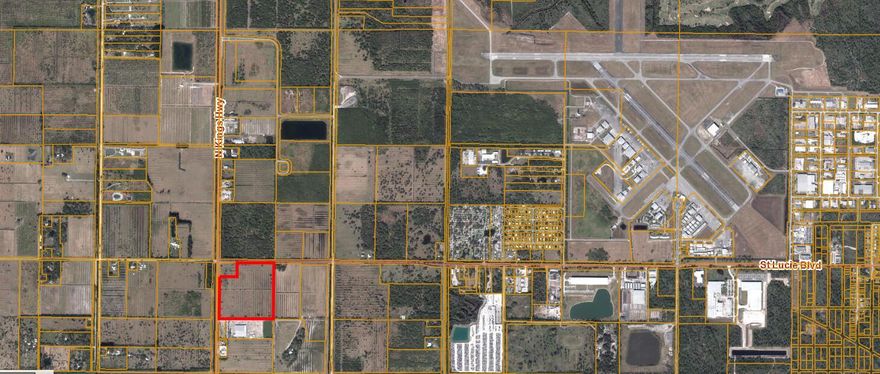 33 +/- acres with over 1,500 feet frontage  Kings Hwy and St Lucie Blvd frontage.  Area of rapid industrial growth.  Kings Hwy is undergoing a $100 million+ road widening project.  St Lucie Blvd is planned to be extended to I-95 and Florida Turnpike in the future.  Several million square feet of industrial projects are under construction or being planned for the Kings Highway corridor.  This property is mostly cleared. Huge Auto Vault property under construction 2 properties to the East.  Join new Thermo King &  new Kelly Tractor and more on Kings Hwy.See under documents tab -Transportation Planning Organization (TPO) on Kings Hwy widening and Airport Connector(extension of St. Lucie Blvd to I-95 & Turnpike) and joint driveway easement for NE corner of property at St Lucie Blvd