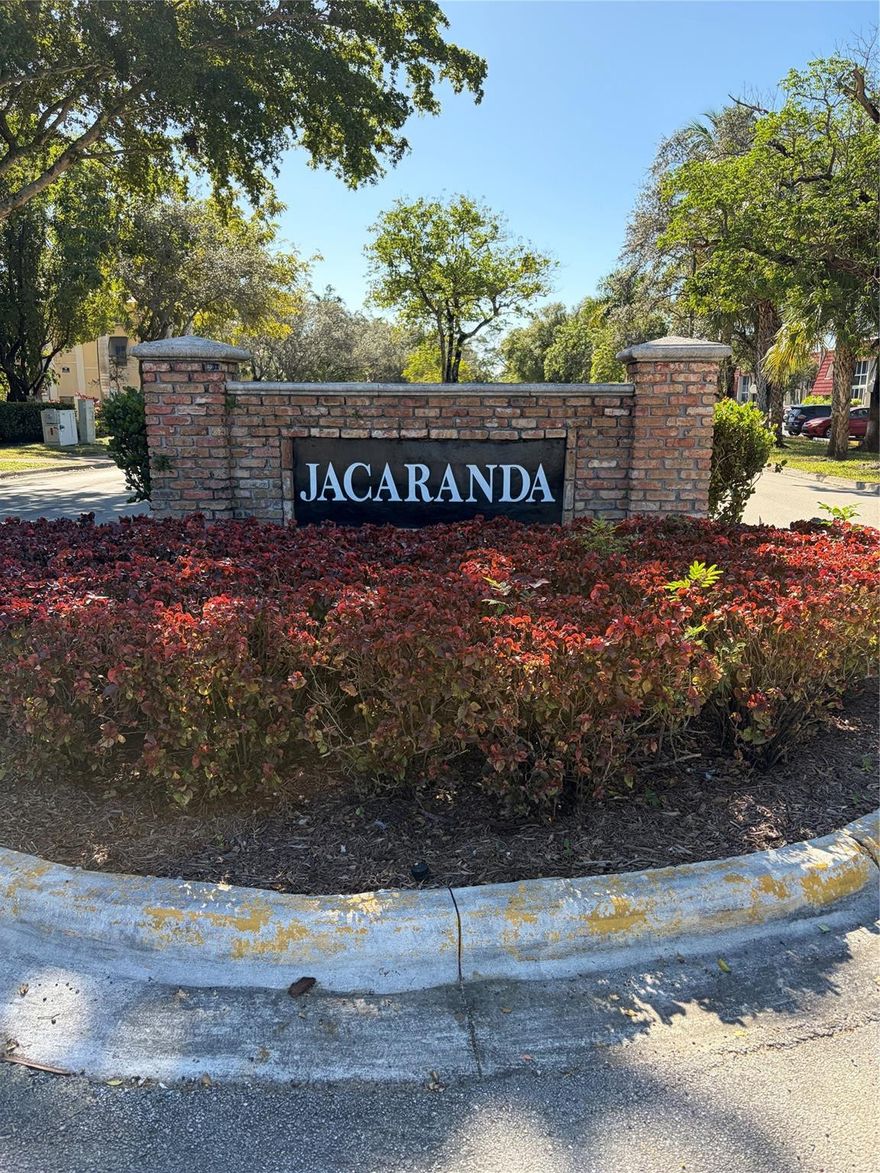 *Great area* Walk to Central Park with 21 clay tennis courts,2 large pool, walking trails, pickleball, soccer fields, track, baseball, softball fields. Walk to Jacaranda Country Club public golf course with great restaurant. This is your home in the center of Plantation. Great, small, quiet, friendly community with wonderful amenities. Condo has been freshly painted and ready for move-in. No carpet. 2 bedrooms, 2 full baths. Extra storage in hallway, laundry room in each hallway on 2nd floor.  On bus line, walk to Central Park and Jacaranda public golf course, restaurants and Broward Mall. Easy to show! SHOWTIME and GO!
