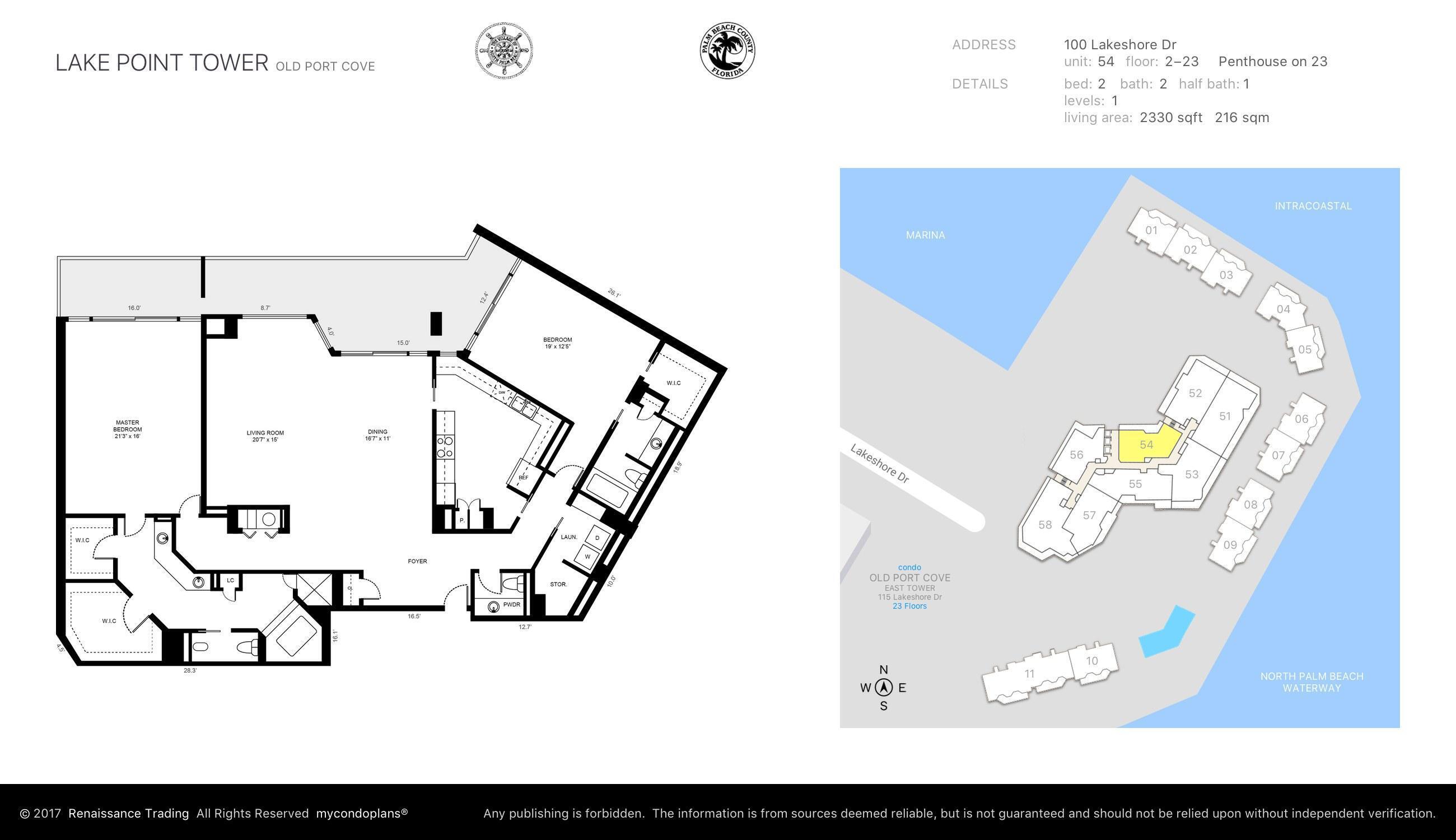 OLD PORT COVE LAKE POINT TOWER COND DECL - Residential