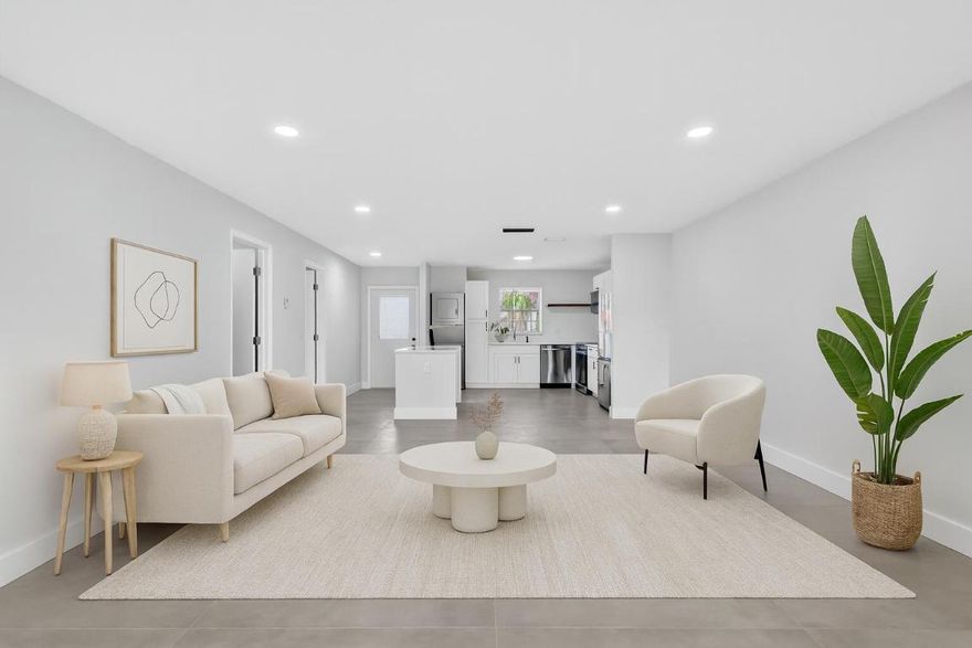 Light-Filled & Beautifully Updated VILLA in the sought-after 55+ Covered Bridge community! This inviting home features an open, airy layout with abundant natural light, a stylish kitchen with white cabinetry, quartz counters, and stainless steel appliances. The generous living area extends to an enclosed Florida Room—ideal for morning coffee or peaceful garden views. The bedroom offers great closet space, and the updated bath showcases clean, modern finishes. Enjoy resort-style living with 2 heated pools, tennis, shuffleboard, walking trails, a clubhouse, and more. Prime location close to shopping, dining, and major highways. Move-in ready and beautifully maintained—this one is a must-see! Virtually staged.