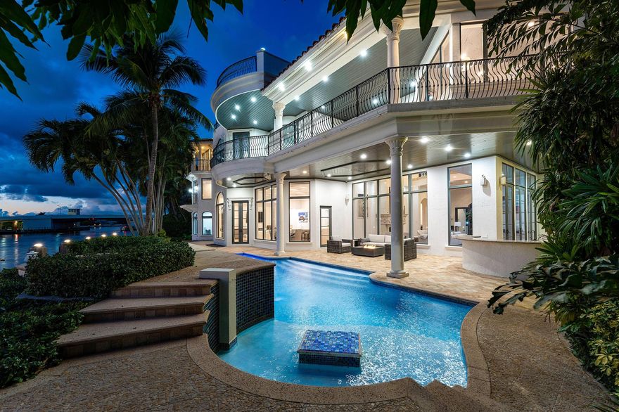 Boca Raton Trophy Estate boasting 115+/- feet of ''no wake'' waterfrontage for your Yacht. Situated directly on the Intracoastal, in the most prestigious section of Boca Raton just off Lake Boca and the Inlet.   This fabulous 9,300 +/- living-square-foot home with 6/BR-7.3BA is a decorator's dream. With soaring coffered ceilings, the open floor plan with spectacular natural lighting makes this bright home interior perfect for entertaining. For the yachtsman, your deep-water dock is inside the ''No Wake'' zone and provides safe harbor as well as easy access to open waters. It's a boaters dream come true.