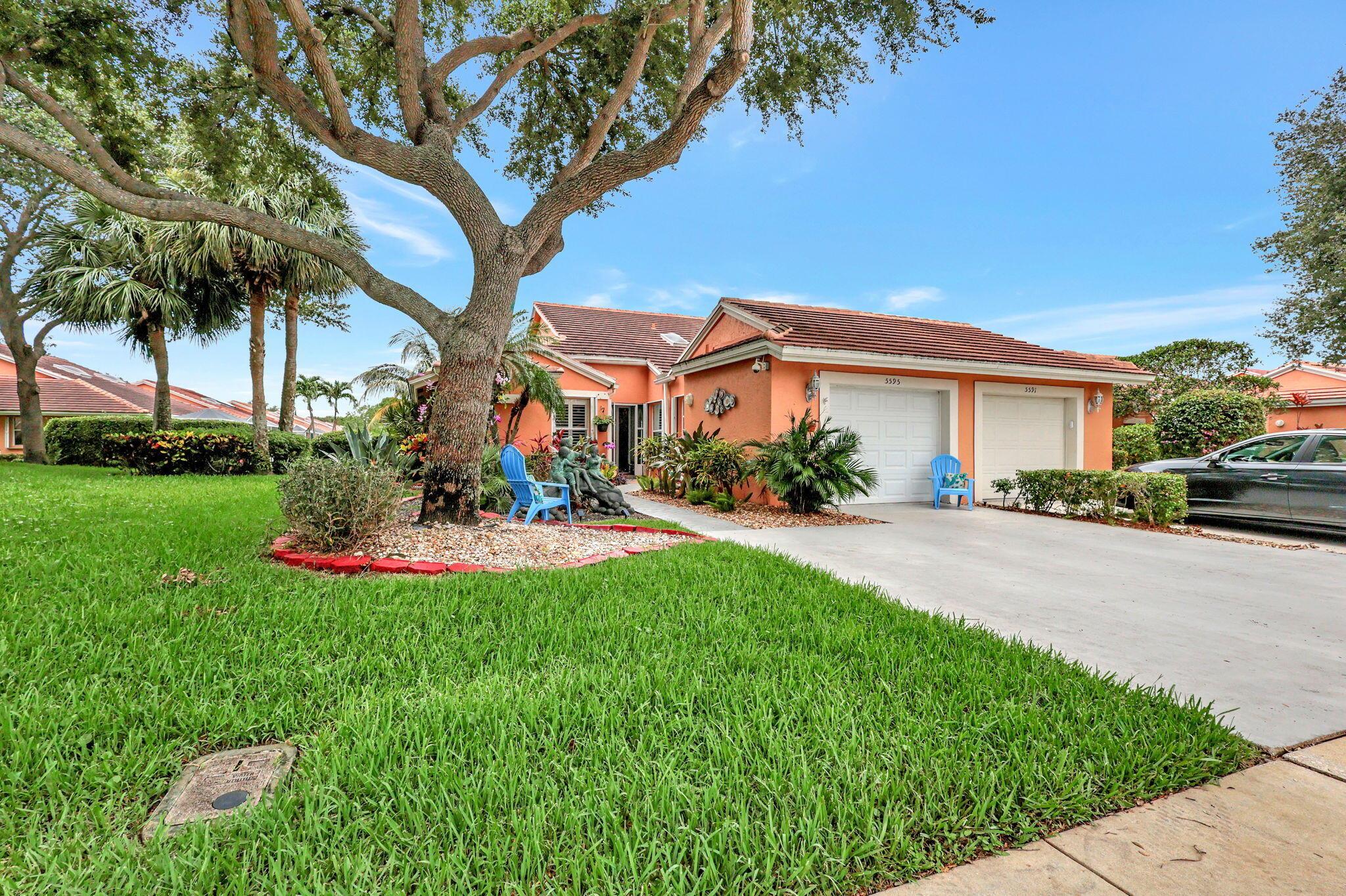 Light and Bright, immaculate, and decorated beautifully, this villa is ready for immediate occupancy as a furnished annual rental. Completely remodeled open concept kitchen; complete with stainless steel appliances, upgraded cabinets with custom lighting, pull out drawers, wine fridge, and breakfast bar. Located in much sought after Coral Lakes, this villa offers access to resort style amenities including indoor/outdoor pools, tennis, pickleball, gym, card games, and the cafe. Each subdivision has a private satellite pool and sidewalks. Seller will consider 6 months.