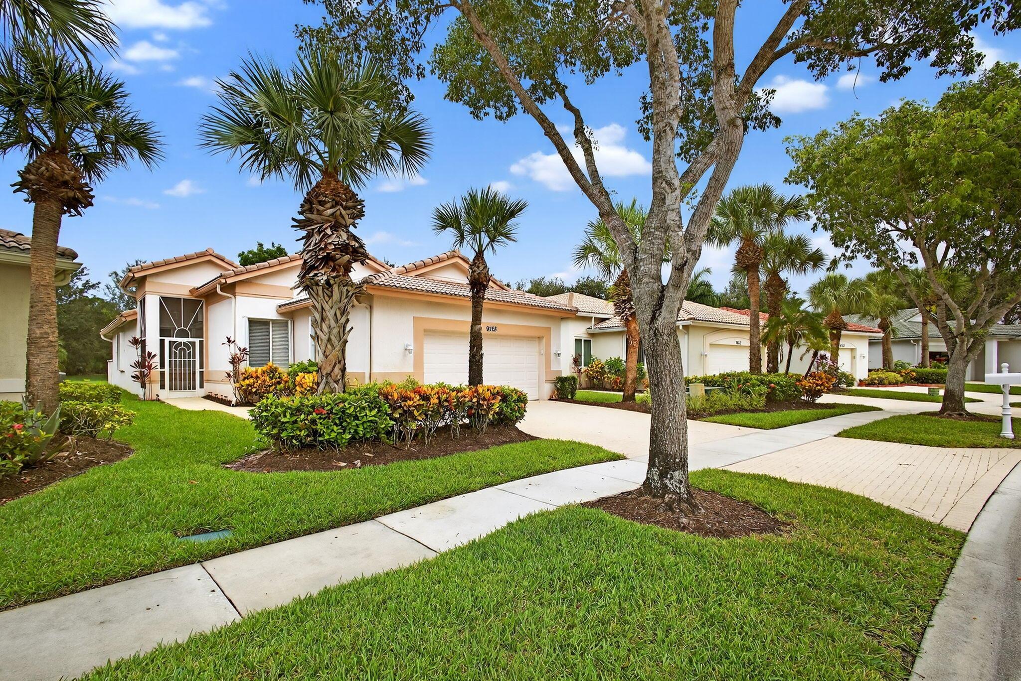 Welcome to this amazing 55+ very active adult community. This three beds, two baths, two car garage home has been lovingly cared for. Located on a large lot overlooking a nature reserve that offers privacy and serenity to enjoy from the large extended screened in patio. This home features a eat-in kitchen, a large dining/living room with volume ceilings. The primary bedroom offers a walk-in closet, large bathroom with a separate tub and shower. Two additional bedrooms with laminate flooring and volume ceilings. HOA fee includes cable - high speed internet - ADT monitoring- all lawn maintenance - 24-hour manned gate