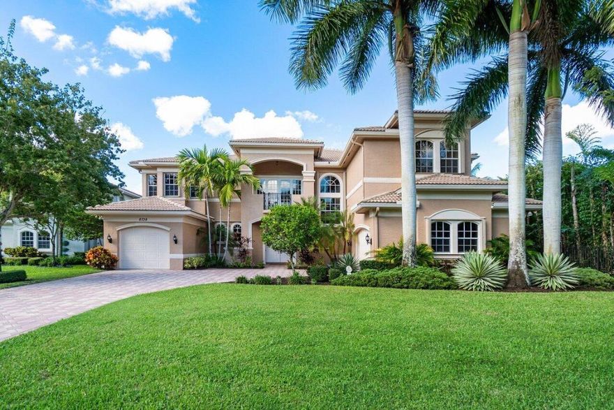 Your Elegant Canyon Isles Dream Home Awaits! Come see this beauty that sits on a Oak Tree lined private street on a Cul-de-sac. Lakefront Pool Estate Julian Model features 6 Bedrooms, 5.5 Bath, 3 Car garage that boasts just under 6,000 square feet! Beautiful entrance with a Long Paver Driveway that can accommodate multiple cars, thoughtfully landscaped grounds invite you to your double door entry. Upon Entrance you are warmly greeted by marble floors, cathedral ceilings, fresh paint, and a bright and open floorpan that seamlessly connects you to the kitchen, family room and your backyard Oasis! Meticulous attention to detail is presented in the Chef's kitchen with granite countertops, Sub Zero, Wolf, & Bosch SS appliances, Miele Coffee Maker, Horizontal Glass backsplash. Butler Pantry with Beverage Cooler with ample storage and cabinet space. Adjacent to the living room, is a Theatre Room for your family movie nights and a Guest bedroom suite located downstairs with full cabana bath. Upstairs you have luxurious hardwoods floors throughout, and a dramatic iron staircase that takes you to your master retreat. Serenity awaits you with a grand entrance. A Master bathroom fit for the most captious buyer. Two large walk-in closets and a sitting room with a gorgeous view! Four additional bedrooms, two with ensuite and two with jack and jill. Two balconies for your morning coffee, sunsets and relaxation. Natural light with multiple picture windows throughout. Upgrades include full accordion shutters, 3M tint on all windows and doors, crown molding in every room, energy efficient lighting, hard wired surround sound inside and out! Oversized lot features a resort style Backyard perfect for entertaining, large paver pool deck, Massive pool and spa with double pool heaters  Plenty of fully fenced green space with a gorgeous view of the lake. Bring your most finicky buyer! 
Isles community is known for their wonderful amenities providing your family a first class lifestyle with the clubhouse, resort style pool, fitness center, sport courts, playgrounds, bike trails, and much more! Convenient location to major highways, shopping, dining, Delray Marketplace, and Canyon Town Center!