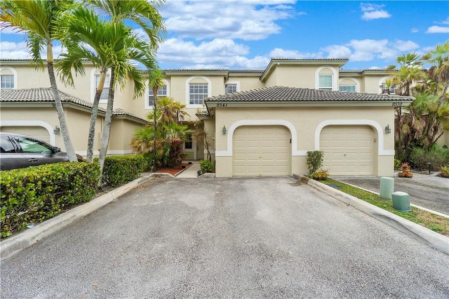 MULTIPLE OFFERS...HIGHEST AND BEST OFFERS BEING CONSIDERED UNTIL OWNER ACCEPTS.  Rarely available Townhome located in highly sought after "The Hamlet" in the heart of Coral Springs! Bright and spacious 3 BR, 2.5 BA, w/1 CG home w/2-car driveway. Built-in 2000, this Townhouse feat: Eat-In Kitchen with Solid Wood Kitchen Cabinets, Granite Counters, New Disposal, 2021 A/C, 2017 W/H, Reverse Osmosis Water System. Mstr BR features Vaulted Ceiling, Custom Walk-In Closet & double sinks in Mstr Bath. Brand new carpet installed on stairs and 2nd floor, Neutral tile & wood flooring on 1st floor. Enjoy a private, spacious patio from the great room, through stackable sliding doors. Well Maintained, move-in ready! Low HOA on $230/mo with private community pool. Excellent location!