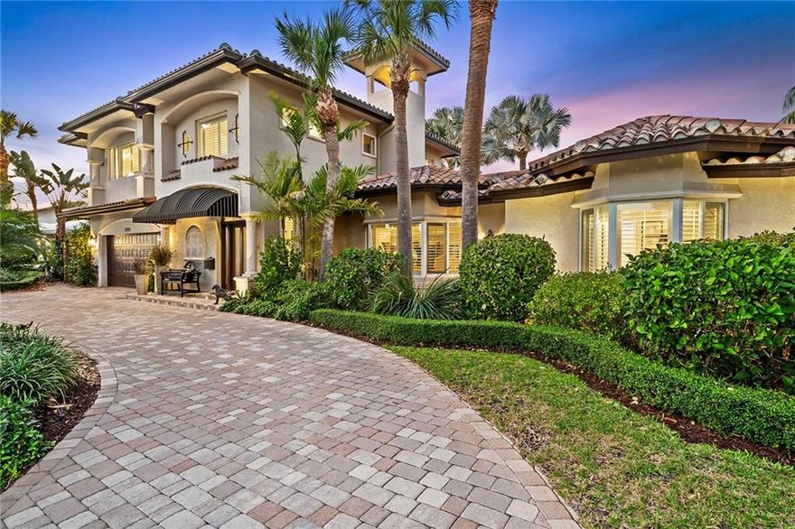 Experience Ocean Access Living With This Transitional Mediterranean Home Boasting Two Beautiful Master Suites, Custom Walk-In Closets and Two Ensuite Guest Rooms, Downstairs and Upstairs Laundry Rooms and Formal Living and Family Room. Enjoy Al Fresco Dining Under the Expansive Pergola Overlooking a Lush and Tranquil LED Landscape Garden, Brand New Heated Pool and Spa! 100 ft dock and 10k lb boat lift, No Fixed Bridges and Only Yards Away from the Intracoastal Waterway. Gas Range, Impact windows and doors, Custom Garage, Plantation Shutters All Impeccably Maintained! Stroll to the Beach, Restaurants, park and More. Live Here, Relax and Entertain in the Lifestyle South Florida is Famous for.