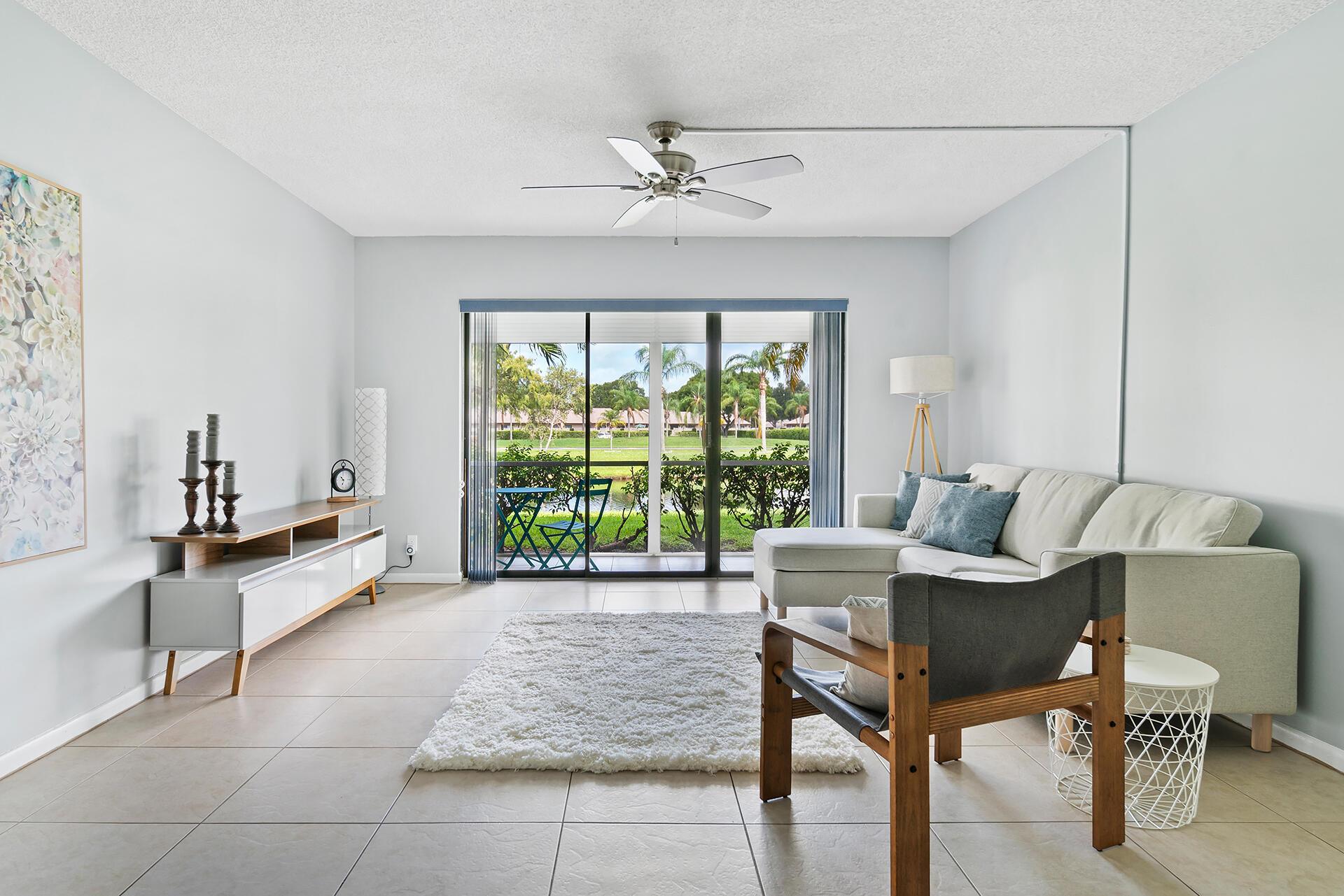 Move-in ready 2BR/2BA condo with serene pond views from the private patio, located in a gated community just 15 minutes from the beach and close to shopping and dining. Features include newer HVAC, water heater, washer & dryer, and microwave. The primary suite offers a walk-in closet with built-in storage. Freshly painted and beautifully maintained, with furnishings negotiable--perfect for full-time living or a seasonal retreat. Seller is offering a $5,000 credit to the buyer at closing. A must see!