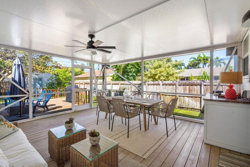 Charming coastal bungalow just steps from the Intracoastal in the heart of Lake Worth Beach! This 3BR/2BA home blends original character w/ key updates, including a brand new roof for peace of mind & insurance savings. Light-filled living spaces, an open flow, & a spacious backyard create flexibility for primary buyers, second-home seekers, or savvy investors. Zoned for short-term rentals, ideal for Airbnb or seasonal income. No HOA adds freedom & value. 2 blocks to downtown, min to beaches, dining, golf, & boating. Strong appreciation potential in a high-demand coastal market, perfect for lifestyle buyers & income-driven purchasers alike! Located in the historic district this property has character and warmth. Small garage opens to back access easement alley. Ideal for buyers looking to maximize upside in a desirable coastal pocket. Generous lot offers room to expand, add a pool, or design an outdoor living space to increase value. Strong demand in the area supports both personal enjoyment & income potential. Buyer to verify zoning, rental guidelines, & measurements.