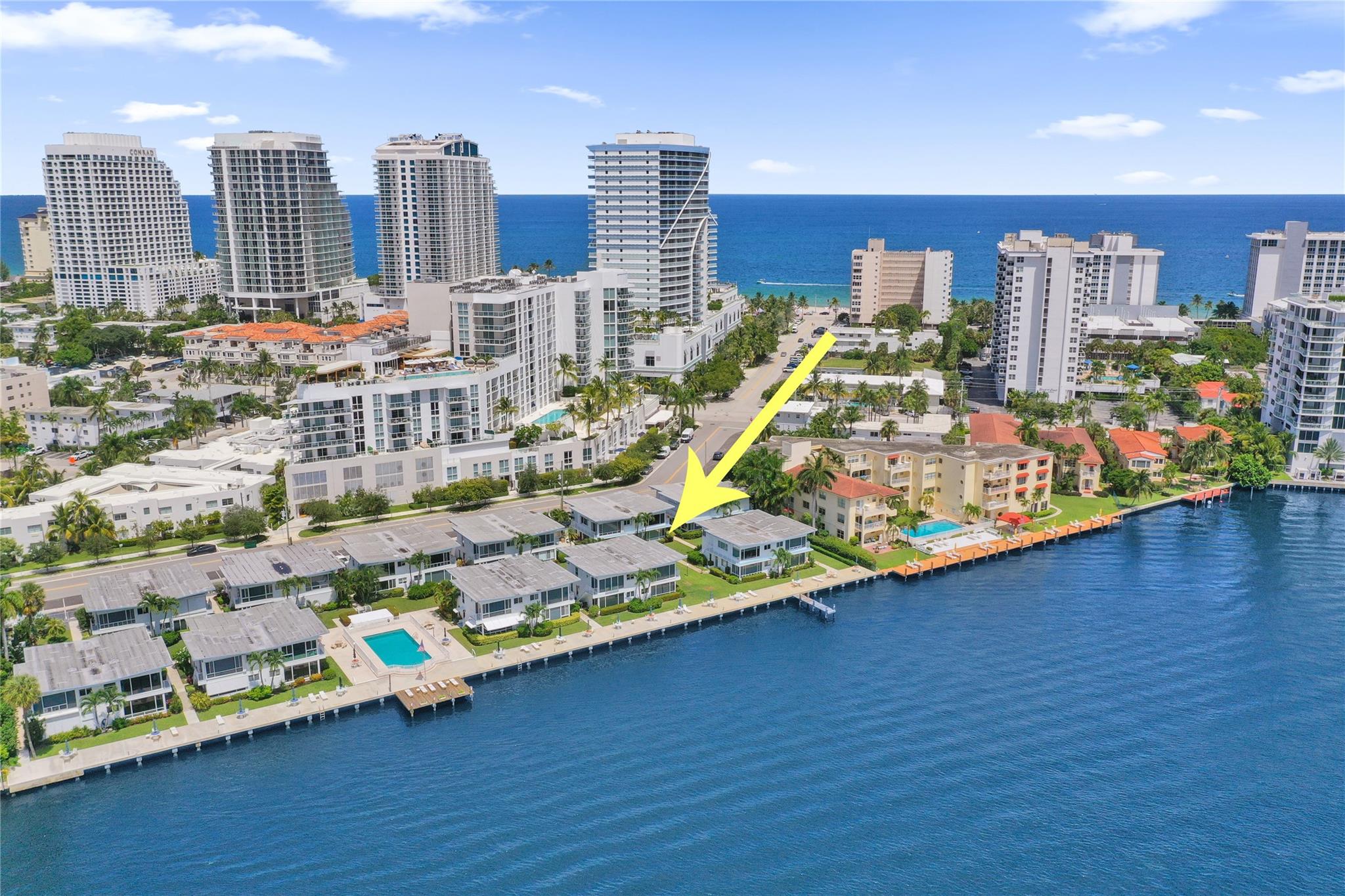 Beautiful Intracoastal views from this nicely updated one bedroom/one bath unit in sought after mid-century complex directly on the Intracoastal and just seconds to the sands of Fort Lauderdale Beach! Floor to ceiling windows in living area frame the direct Intracoastal views. Kitchen updated with 42' white cabinetry and beautiful counter tops maximizing storage and convenience. Bathroom freshly updated with walk-in shower and floating vanity. Terrazzo flooring throughout living areas. Impact Windows/Door. Dual zone ductless AC for cool comfort! Gated complex with Intracoastal front heated pool features 400' Intracoastal Promenade to enjoy the wide water views. Convenient shopping, dining and nightlife, easy access to Las Olas and Downtown Fort Lauderdale.