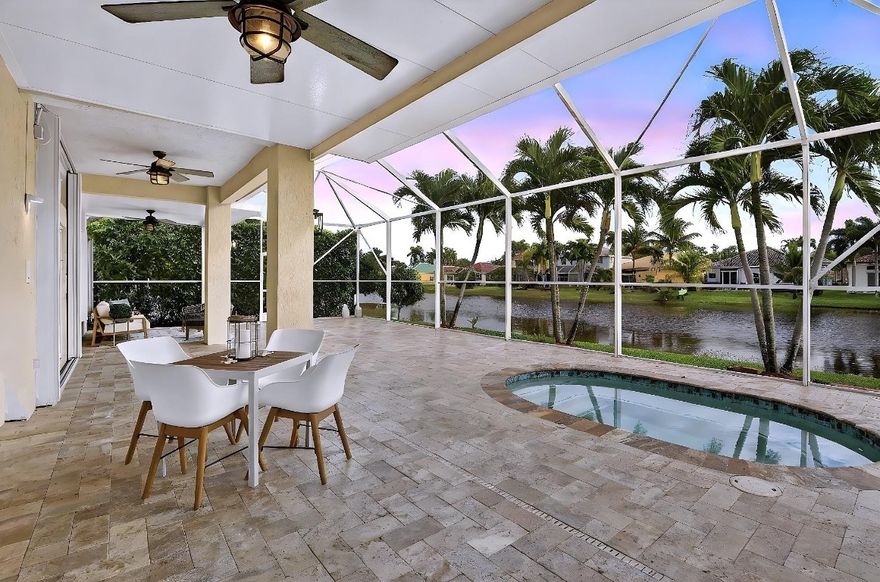 STUNNING, NEWLY REMODELED MODERN LAKEFRONT HOME with heated Mini Plunge-Pool & huge travertine deck w/new outdoor lighting! ALL IMPACT GLASS (Dec 2024); accordions left for added protection! NEW KITCHEN w/floor-to-ceiling cabinetry, extended to breakfast area w/coffee bar, wine cooler, quartz counters, refrig/oven 2025, Grohe faucets, filtration system. NEW wood-look porcelain flooring in living areas; vinyl floors in bedrooms. Family Rm w/wall-to-wall cabinetry, floating shelves. NEW bathrooms! BRAND NEW DEC 2025: new paint in/out, resealed travertine deck, refinished paver areas, coach lights, landscape & lighting. Also in 2025: NEW 80-ton water heater, NEW motorized shades, NEW door hardware & recessed LED lighting. Trane AC 2021. Steps to clubhouse, pool, pickleball, park. A+ schools! NO EXPENSE SPARED! FORMER MODEL HOME ON MODEL ROW! Nestled near the world-famous Everglades in the highly desirable guard gated community of The Meadows, this brand newly renovated, meticulously maintained 4 Bedroom, 2.5 Bathroom, 2CG single story residence, situated on a meandering lakefront lot with spectacular sunsets, features a fabulous outdoor area with heated Mini Plunge Pool in a large, screened, newly resealed travertine patio with extended covered areas, 3 ceiling fans and new coach lights. This beautiful, light, bright and airy home offers refined living with extensive renovations, modern technology and thoughtful design throughout. From new hurricane-impact protection to modern designer finishes, every detail has been carefully curated for comfort, style, and peace of mind.The quarterly HOA fee includes 24-hour guard gated security, common area landscaping and the fabulous, newly renovated clubhouse with community pool, playground and ball courts (pickleball, basketball, volleyball), literally steps away from the home. A+ rated Weston schools, library, shopping, restaurants, outdoor cafes, and top-class recreational, sports and medical facilities are all nearby, with easy highway access to Fort Lauderdale, Miami, the Palm Beaches and Naples. A more detailed list of all the new features, updates and upgrades are listed as an attachment to the MLS.Welcome home to the best of South Florida living!