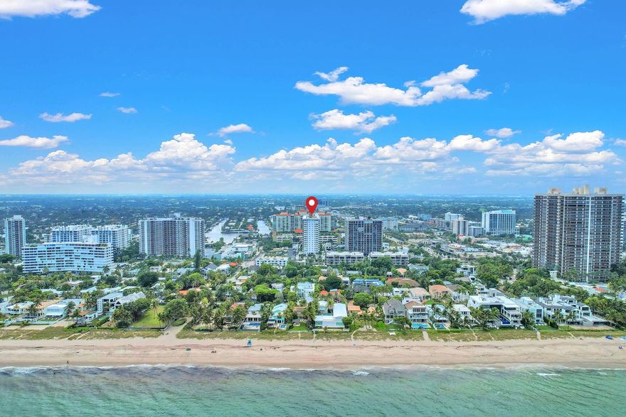 This 1,000-square-foot office space is situated on the first floor of a mixed-use commercial and residential building, perfectly positioned along a vibrant, beachside boulevard. Its prime location offers both convenience and a professional atmosphere. The office features four completely renovated offices, hurricane impact doors and windows, cable and internet included in HOA, two covered parking spaces, as well as abundant guest parking. This 18 story, 199 unit building is steps away from the Atlantic ocean. Also for lease F10529706.