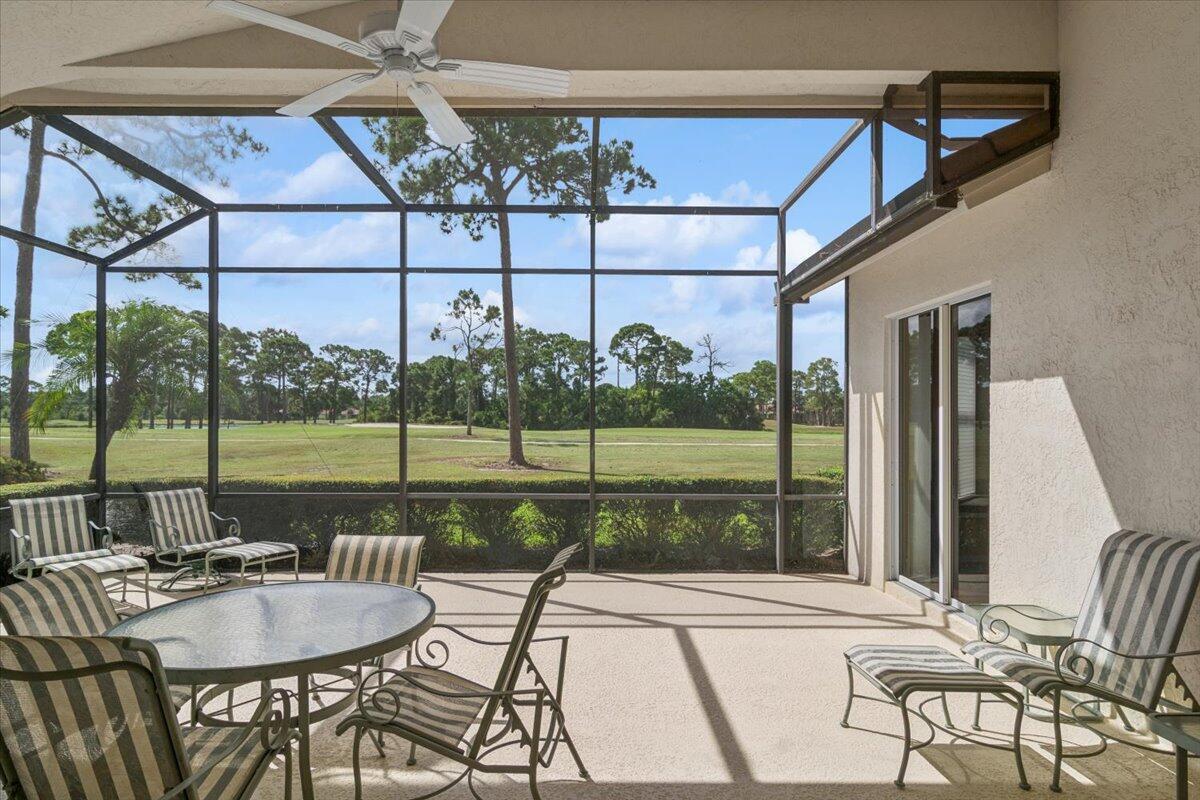 Golfer's Paradise in PGA Village - Stunning Views of the Legacy Golf Club! Welcome to your dream home in the heart of PGA Village, where every day feels like a vacation! Perfectly positioned with breathtaking views of the Legacy Golf Club, this beautifully maintained 3-bedroom, 2-bath home is truly a golfer's delight. FEATURES YOU'LL LOVE:NEW ROOF (2025),Spacious 2-car garage PLUS golf cart parking - ideal for life on the greens, Original owners - pride of ownership shines throughout. Great room concept - open, airy layout, perfect for entertainingUpdated kitchen (approx. 3 years ago) - sleek 2-tone cabinetry, granite countertops, and a snack bar seating area for casual dining or morning coffee. A/C replaced in 2024, washer & dryer approx. 6 years old. Inc. in the HOA is lawn, cable,
