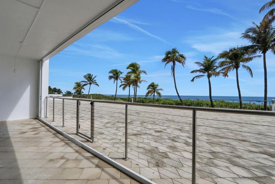 Fabulous Direct ocean views from this recently updated first floor apartment!  
Feels like a villa on the Beach with your own private terrace.  Rare, spacious 1 bed/1 bath with neutral tile throughout. The kitchen has been beautifully renovated with quartz counter-tops, white shaker cabinetry and stainless appliances--all brand new!  The luxury bath is updated and the apartment has been painted in a neutral color.   New impact sliding  door and windows for your safety and convenience. Three Thousand South is ideally located on the widest portion of the Beach in Boca Raton.
Amenities include a resort style pool, exercise room, community room, management on site plus a secured entry.  You will love the location with nearby restaurants, shops and entertainment just a few feet away!
A MUST