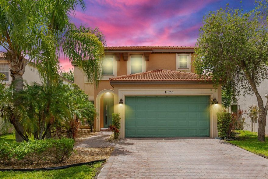 Positioned below TownPark competition this move-in ready home. Just 1 mile from Downtown Tradition, this upgraded, well-kept 3BR, 2.5BA CBS home checks every box: open layout, granite counters, SS appliances, 2020 AC, new water heater, LED lighting, custom cabinets. Upstairs, primary suite features dual walk-ins, a frameless glass shower, and coffered ceiling. The private, FENCED BACKYARD is perfect for pets, play, and entertaining...complete with covered patio, pergola, new landscaping, storm shutters, and updated screens. Located in TownPark, one of Tradition's most desired gated communities, with resort-style pool, spa, gym, tennis, pickleball, bocce, and more. HOA includes cable, internet, alarm, and security. Rental history at $3,300/month. Strong value, see it before it's GONE!