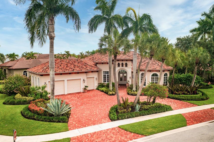 Stunning custom home features expansive outdoor living space, prime unobstructed water/golf views. This Southern home features 4BR/4.5 BA+generous office/library. ''Premier MEMBERSHIP'' available w/this home. Impact windows/doors throughout.Circular drive is set-off by architecturally designed landscape.New LED lighting installed throughout.Chef's kitchen opens to large family room, easy to access outdoor living space. Features kitchen aid side-by-side, wall oven, warming draw, gas range with griddle + pot filler.One bedroom can be used as a private suite. Bring the outdoors in with this enormous screened pool area complete with summer kitchen, one-of-a-kind custom pool/hot tub-perfect for entertaining. Includes rare fenced side yard. Membership to ''The Club at Ibis'' required