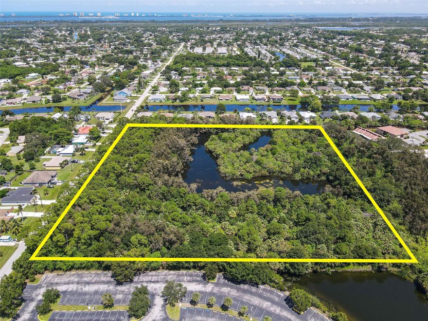 BACK ON MARKET! 9.68 acres consisting of 2 combined lots, prime for development east of US1. Currently zoned Residential, preliminary talks with the city seem to allow rezoning for 45 SFH, 93 Townhomes or up to 11 units/acre for multifamily. Recent engineering report has confirmed that the property's pond is solely a result of rainwater accumulation, with a minimal 0.2 acres designated as wetlands, indicating the feasibility of extensive development. Various documents are available upon request including Environmental Studies, Topography Survey, Bathymetric Survey, Wetland Delineation Survey, Preliminary Site Plans, and Cut-Fill Estimate. Wholesalers & Lowballers keep scrolling. Open-ended offers? Maybe with a 6 figure escrow.