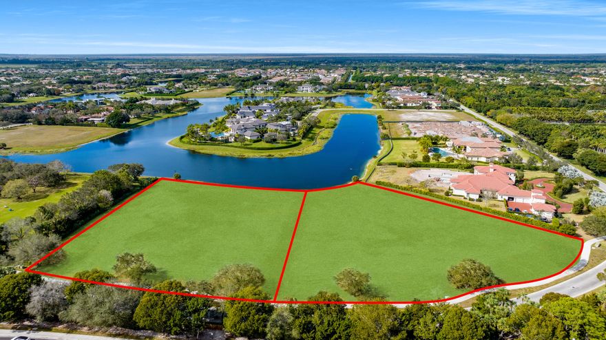 TWO ADJACENT LOTS TOTALING 5.0178 ACRES. 
This impressive double lot in Stone Creek Ranch at just over 5 acres is a once-in-a-lifetime opportunity to build the largest property in the community. Situated in the northeast corner of the community, these lakefront lots offer breathtaking water views and expansive greenery.  Stone Creek Ranch is one of Palm Beach County's most sought after communities that offers world class security and privacy. This guard-gated community is comprised of 37 exclusive 2.5 acre lots and home to the most discerning clients.