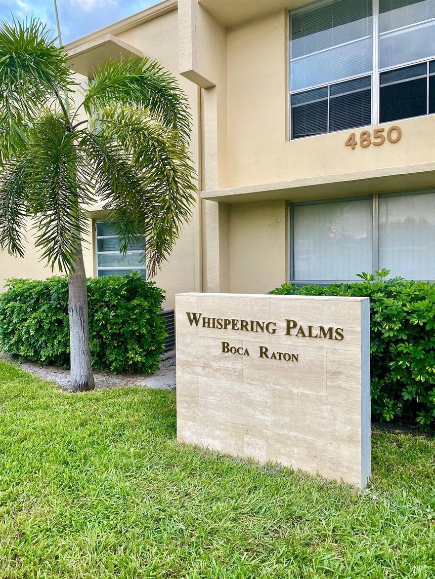 Renovated One Bedroom Apartment Available for Rent!The Whispering Palms Apartment Homes are conveniently located between North Federal Highway and the Gulf Stream, and are only a 5-minute drive from the I-95 (exit 48B) and Publix Supermarket, making it the perfect location for commuters and students seeking to reside in a quiet Boca Raton neighborhood. This one bedroom apartment features spacious rooms with lots of storage, newly renovated kitchen and bathroom, and luxury flooring throughout the apartment. This community also offers an on-site management office, free on-site parking, a recently renovated swimming pool with tanning beds, and laundry facilities on site. Water, sewer, pest control, and waste removal are all included with the unit,