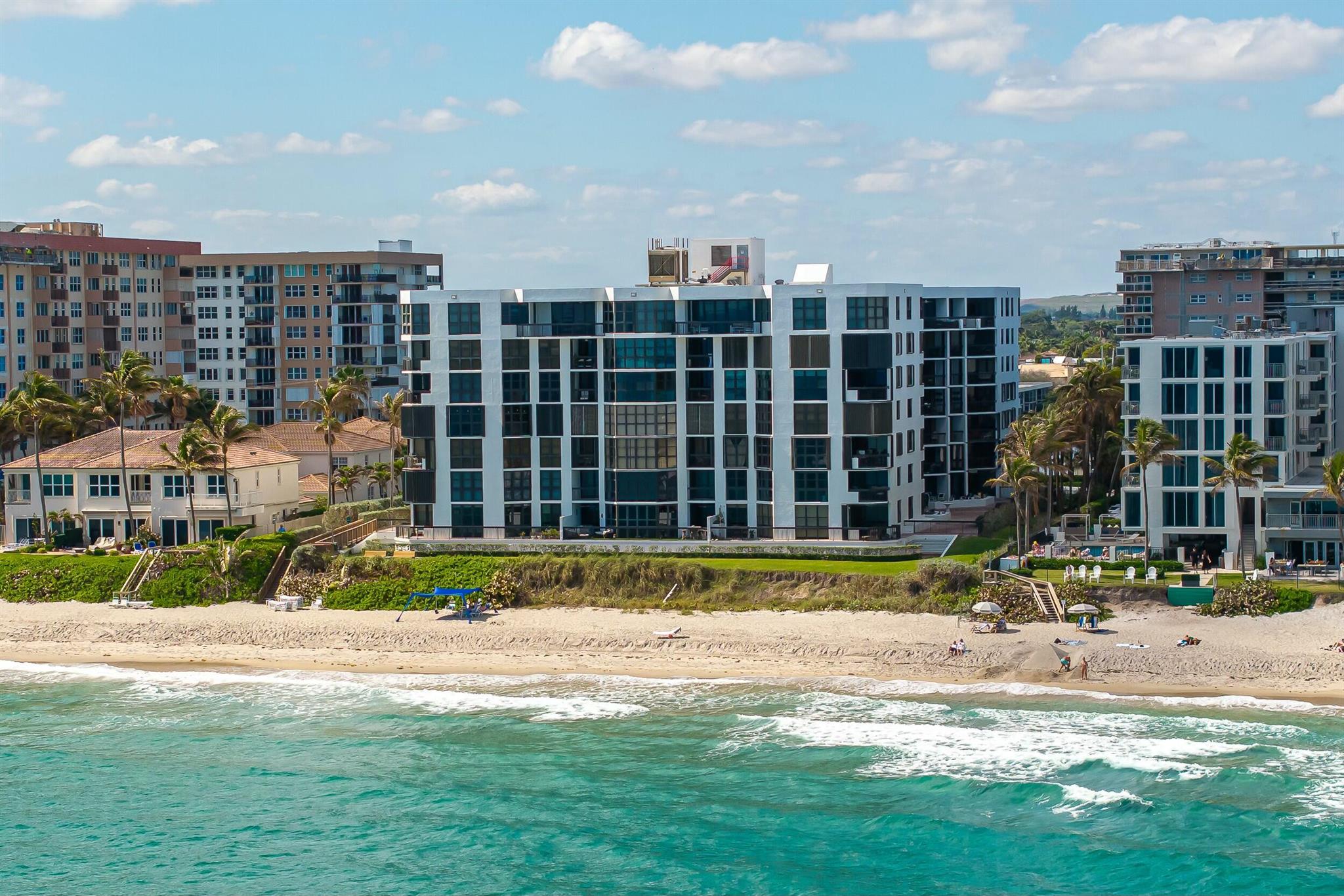 Beautifully updated 2/2.5 2100 square foot condo on the famous Hillsboro Mile. Intracoastal views from main living area and both bedrooms. High quality upgrades with a reflective ceiling that makes you feel like you are in a much larger space. Condo is open, bright and light and ready to move-in. Building common areas were recently updated and you feel like you are in a newer building. Amenities include heated pool, gym, social room, two garage parking spaces, security, BBQ's on each side of the building, boat dockage available to lease, extra storage and pet friendly. Walk down to the Deerfield Pier on a recently put in sidewalk or take a bike ride down A1A. This boutique building has only 65 total units!
