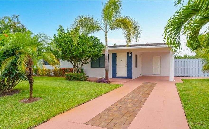 Welcome to this impeccable 2bedrm/1bath home situated in a perfect location in Pompano Beach. The home offers a meticulously maintained front lawn that leads to the entrance of your new home. You'll enjoy the lovely corridor kitchen w/ newer appliances-Refrigerator, electric stove, microwave, dishwasher and tile flooring. Crown molding. Tankless water heater. Two (2) spacious bedrooms w/ beautiful laminate flooring along w/large updated closets. Modernized bathroom. Impact windows throughout. New roof (2023). Newer A/C. An extensive laundry room with Whirlpool "duet" washer and dryer. Perfectly maintained fenced-in backyard to enjoy with family, friends and/or pet. The home is As-Is and ready to sell. Don't hesitate-it's one the nicest homes on the market. 2023 Roof / ready for a buyer today.