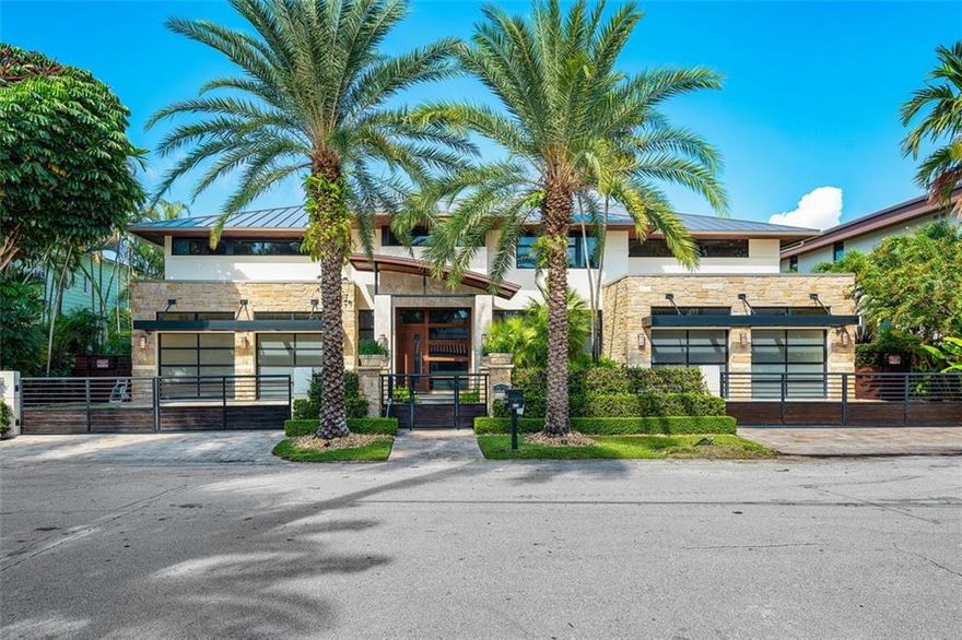 A Blend of Art & Modern Architecture Define this Sophisticated Contemporary Masterpiece. Water, Fire,Stone,Wood,Glass & Metal Elements Blend Together Creating An Unparalleled Standard Living. Highly Sought After South Side of Las Olas Isles on 100ft of Premium Deep Draft Waterfront. Quick Ocean Access w/ No Fixed Bridges. Generous Floor Plan w/ Living & Dining Space Perfect for Indoor & Outdoor Entrainment. Fireplace, Bar & Glass Enclosed Wine Cellar. Resort Style Pool, Office, Generous Sized Bedrooms, In-Law Suite, Huge primary Baths & Closet. Control 4 Home Automation System, 16 Cameras, 4 Car Garage w/ 2 electric charges, Automated Mosquito Control Sysytem,Gated & Secured. Minutes to Fort Lauderdale Airport, World Famous Fort Lauderdale Beach and Las Olas Isles Shopping and Restaurants.