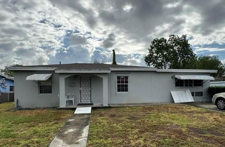 Location And Great Opportunity To Purchase 2/2 with den single home with OVER SIZE LOT, 8246 Sqft according to tax records with space for a Pool, Boat or RV, , potential income producing opportunity, the house is 2/2 with large bedroom separate addition. Handyman's Special Need's Updating and Potential Investor Property. Curtiss Park Community NO HOA!! Conveniently located near highways, Metro rail, and Hard Rock Stadium.