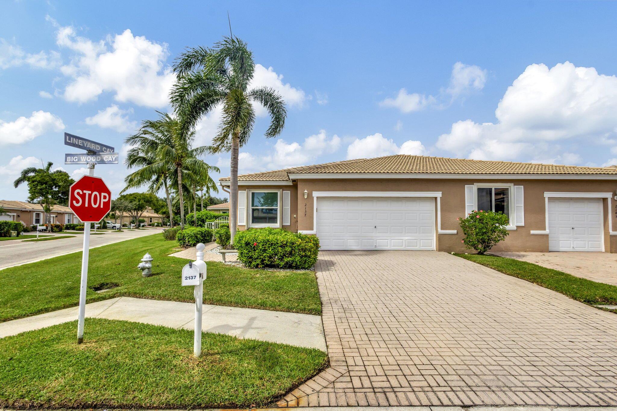 Sweet 2/2/2 Corner villa with excellend privacy values in ultra convenient Andros Isle. Fence enclosed entryway for safety of doggies. Spacious sideyard. Max. Hurricane protection with premium Impact Windows and also Accordian Shutters. Large Den/TV Room/Home Office. New SS Appliances. Newer A/C and Hot Water Heater. Large extended rear patio, screened and partially covered. MBR has two Walk In Closets. Fenced side yard. Pets OK. HOA includes 24/7 staffed gate, monitored home security, landscaping and lawn care, irrigation, CATV, WiFi and Broadband internet, exterior painting, triannual roof pressure cleaning, and award winning resort clubhouse. Private access rd to Publix Plaza. Easy access to Trnpk, Airport, Downtown WPB, Wellington, restaurants, shopping and medical facilities.