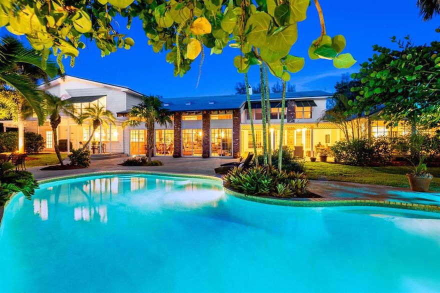 Set in the heart of Gulf Stream and representing one of the largest properties in the core of Gulf Stream, this corner lot estate is set on 1.28 lushly landscaped acres and features over 10,000 sq.ft under air. A stone's throw from Gulf Stream School and the beach, this centrally located home offers 5 oversized bedroom suites and 7 baths, and represents and extraordinary opportunity to live in and enjoy now or to redesign and build the home of your dreams. It is one of the few lots available in this exclusive area that offers both prime location and incredible value.