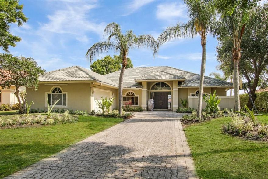Beautiful 4 bedroom 4 bath 1 story pool home on cul de sac in gated community of Preston in PGA National. Western lake front exposure. Open floor plan with large screened patio.  PGA National Golf & Tennis memberships available but not required.