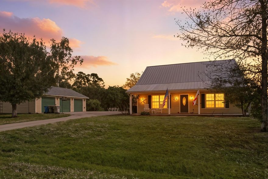 Craving space, a pool, and no HOA in Vero? This 4BR/2.5BA pool home sits on a DOUBLE LOT and features a metal roof, hurricane shutters, and a detached 3-car garage. Inside, the living room showcases soaring cathedral ceilings and custom woodwork, with a layout that flows seamlessly from the main living area to the eat-in kitchen and out to the pool.The first-floor primary suite, updated baths, and flex space offer comfort and versatility, while the kitchen boasts newer stainless steel appliances and French doors leading to the screened pool and paver patio. A covered front porch is perfect for watching Florida storms roll by. Newer AC and hot water heater for peace of mind, and you're just minutes to beaches, parks, dining, and schools.