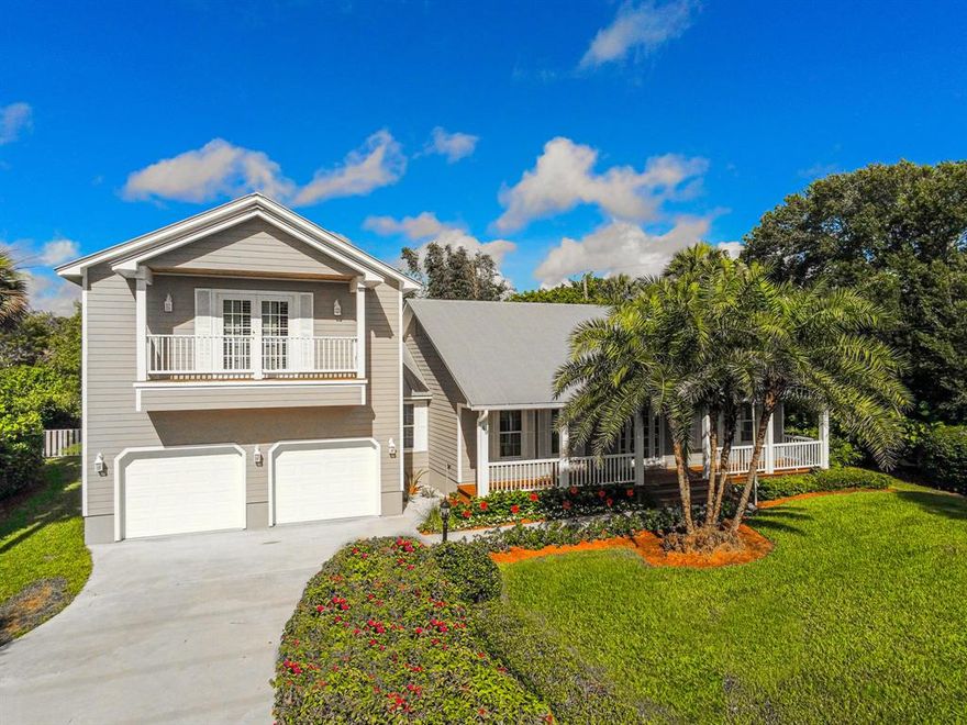 Exceptional, enchanting  5 bedroom 3 1/2 bath pool home in exclusive Sewall's Point. This home has been well maintained.  Three bedrooms downstairs and two bedrooms and full bath upstairs.  One of the closets upstairs is 10 x 5 offering loads of storage.  There are so many uses for all the space in this home, including a den which could also be a dining room, office or playroom.  Here are some of the improvements:  Freshly painted inside and out, pool resurfaced, French doors replaced with hurricane impact doors all in 2021. All upstairs windows/door are hurricane impact.  Septic Drainfield replaced in 2019, Dual zone A/C units one replaced in 2016, one in 2017 and, roof replaced in 2011.  Beautiful private fenced in backyard with lots of room to make it your retreat.