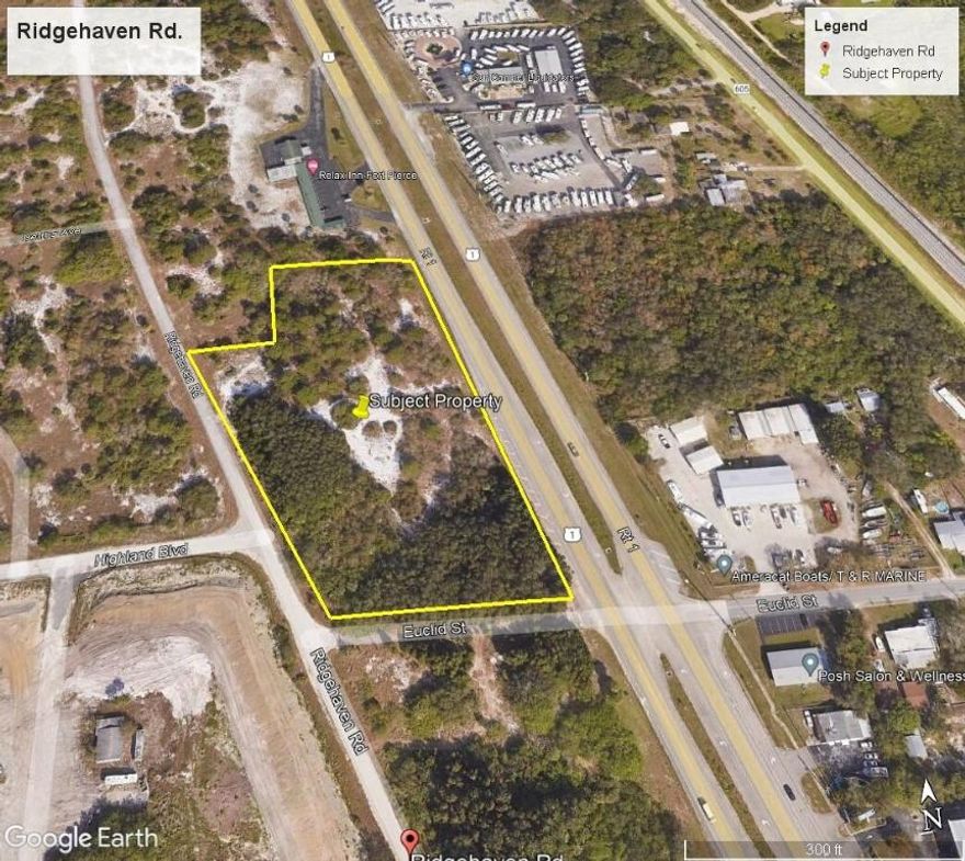 3.26 acres of Commercial land on North US Hwy1. Property is 295 ft. deep, Frontage denotes N. US Hwy 1. High and dry.