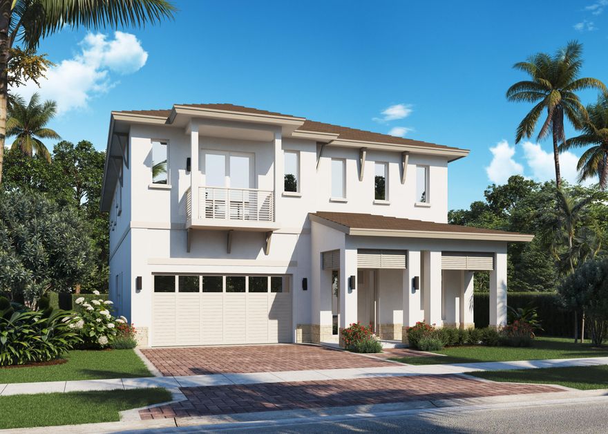Step into contemporary luxury living in this beautifully designed two-story, Tropical Modern, Willow floor plan located in the sought-after community of Lake Ridge at Avenir in Palm Beach Gardens.  Built for both style and comfort, this residence offers an open-concept layout, abundant natural light, and high-end finishes throughout.  The main level features a spacious great room with soaring ceilings, sleek flooring, and seamless indoor-outdoor flow- perfect for entertaining.  The gourmet kitchen is the centerpiece of the home, complete with quartz countertops, an oversized island, custom cabinetry, Subzero/Wolf gas appliances, and a massive walk-in pantry.  A flexible downstairs room can serve as a home office, occasional guest suite or media space.  Escape upstairs to the Primary Suite l