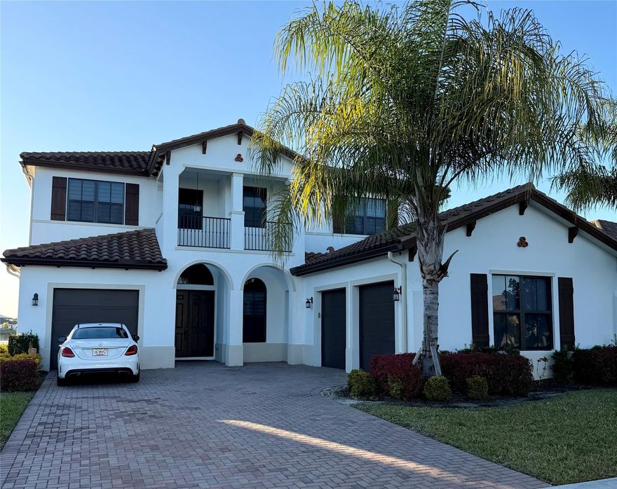 Welcome to a Slice of Paradise in Maple Ridge at Ave Maria — this modern architectural style two-story home was built offers over 3900 square feet of bright, open living space and serene lake views. With impact windows, this home blends modern comfort with Florida lifestyle perfection. At the heart of the home is a gourmet kitchen featuring stainless steel appliances, quartz countertops, sleek cabinetry, and an oversized island ideal for entertaining. Upstairs, a spacious loft offers endless possibilities for a media room, home office, or play space. The primary suite is a true retreat, complete with a large walk-in closet and spa-inspired bath. Enjoy Maple Ridge’s resort-style amenities including a clubhouse, pool, fitness center, pickleball, tennis, dog park, and scenic trails.