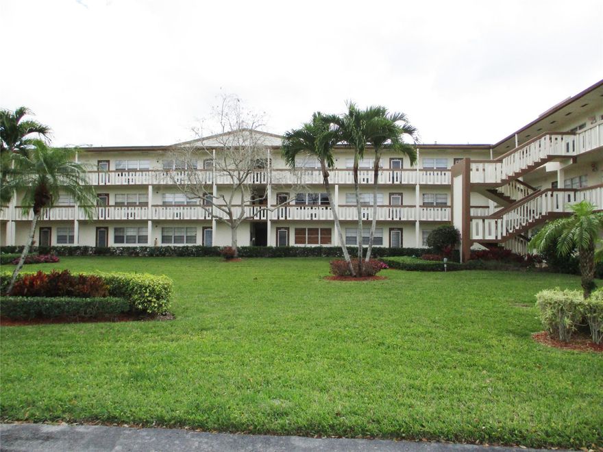 Annual rental in desirable Century Village Boca Raton, an active 55+ gated community with resort-style amenities. This bright and well-maintained 1-bedroom, 1 full bath and 1 half bath condo features a spacious living and dining area, a functional kitchen with ample cabinetry, and a screened patio perfect for relaxing and enjoying the Florida breeze. The large primary bedroom offers generous closet space and a private full bath, while the convenient half bath is ideal for guests. Residents enjoy a spectacular clubhouse, pools, fitness center, theater, tennis, pickleball, social activities, and courtesy shuttle service to shopping and dining. Convenient Boca Raton location near major roads, shopping, and restaurants. Two well working A/C Wall Units.  Annual rental only.