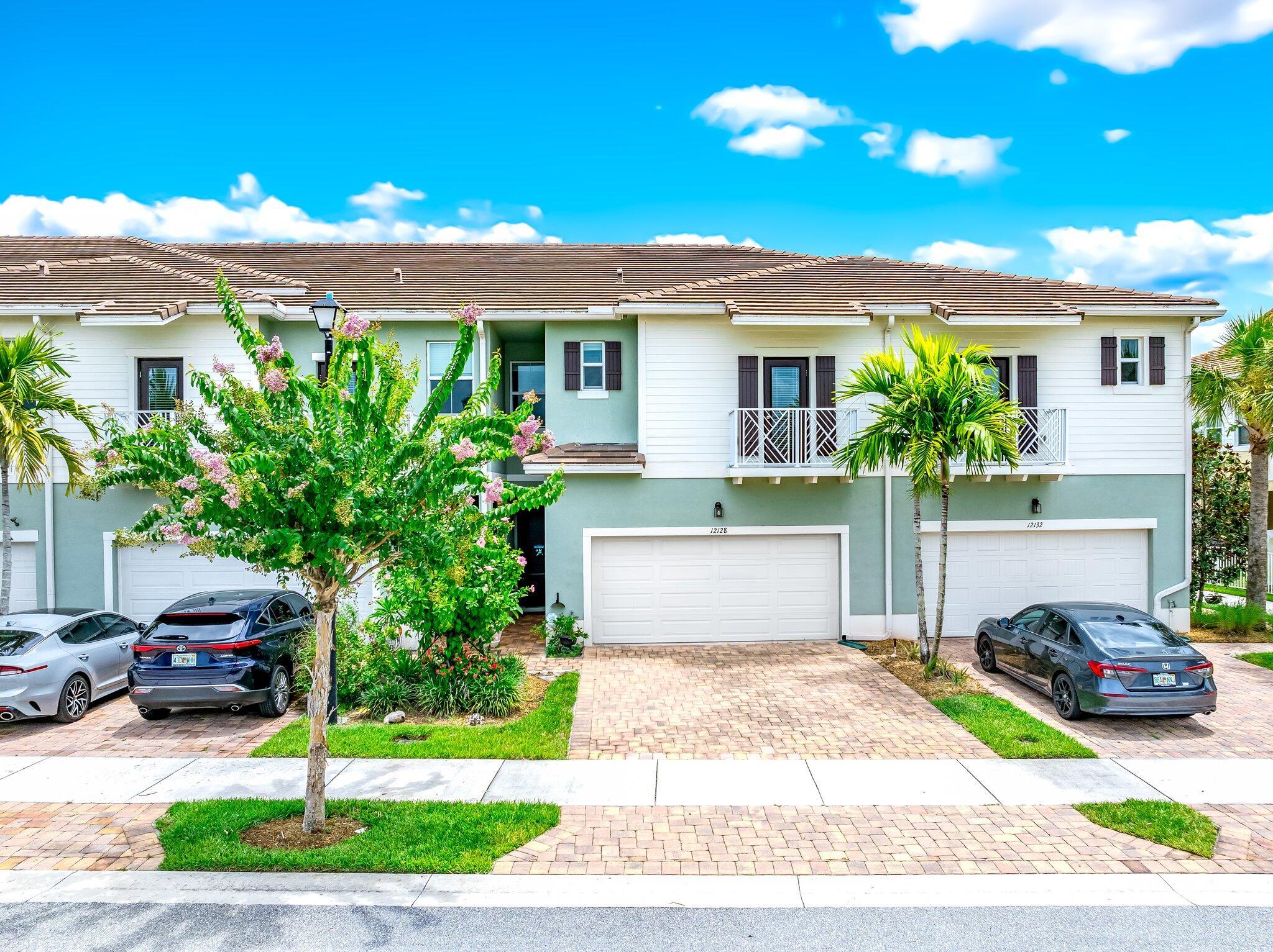 This 3bdrm + loft, 2.5 bath, 2 car garage townhome, built in 2019 w/ over 2,200 liv sq ft is available seasonally or annually. Open space living area & kitchen offers shaker cabinets, granite countertops, abundance of cabinetry & stainless-steel appliances. Upstairs laundry room, is conveniently located by the bedrooms. Have peace of mind w/ impact windows & sliders. Step outside to a covered patio that opens to fenced backyard, leading to an expansive green space. Its ideally situated on the backside of the community. Enjoy the community clubhouse, pool & gym only a few steps away. Talk about convenience... there are restaurants & shops within minutes. While located near WPB Int'l airport, FL turnpike & I95, plus beaches & downtown WPB. **IMAGES Virtually Staged**