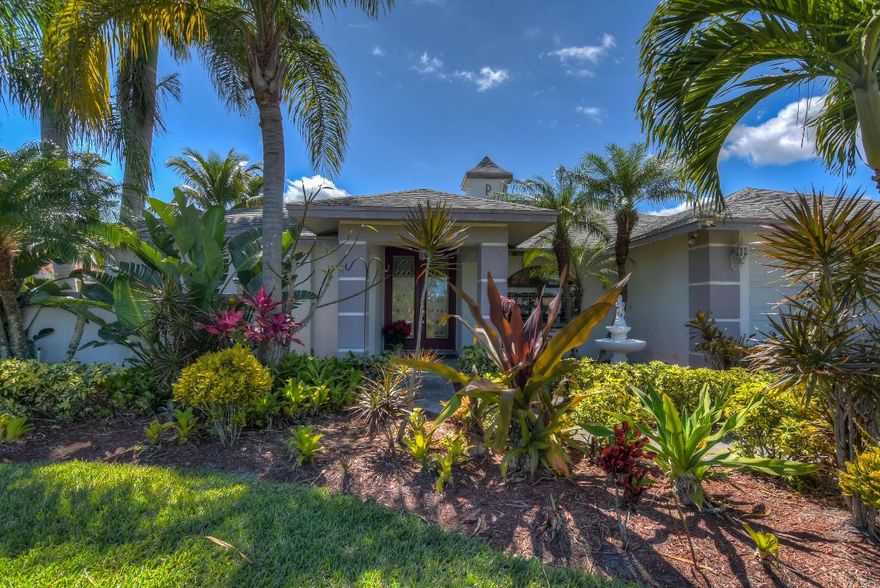 A tropical oasis! Beautifully landscaped from front to back makes for great curb appeal. Enter through decorative glass front doors and you’ll find a house that was completely rebuilt from the studs in 2004. The home has decorative tiled floors, plantation shutters, and built-in shelving throughout. A bonus room with French doors overlooking the patio and pool area connect the family room to a breakfast nook. The expansive granite kitchen island flows perfectly into the living room for easy entertaining. Wood cabinets with slide-outs, crown molding, under cabinet, and recessed lighting accent the stainless steel appliances. The master suite features a 10 x 7-foot dressing area with plenty of closet space. The luxurious master bathroom includes an oversized granite countertop, MORE DETAILS! A tropical oasis! Beautifully landscaped from front to back makes for great curb appeal. Enter through decorative glass front doors and you'll find a house that was completely rebuilt from the studs in 2004. The home has decorative tiled floors, plantation shutters, and built-in shelving throughout. A bonus room with French doors overlooking the patio and pool area connect the family room to a breakfast nook. The expansive granite kitchen island flows perfectly into the living room for easy entertaining. Wood cabinets with slide-outs, crown molding, under cabinet, and recessed lighting accent the stainless steel appliances. The master suite features a 10 x 7-foot dressing area with plenty of closet space. The luxurious master bathroom includes an oversized granite countertop, double sinks, large jetted spa tub, and separate shower. Relax outdoors with lush tropical landscaping. A separate trellis area and deck is the perfect setting for a fire pit. A 216 sq ft shed with electrical is ideal for extra storage or a workshop. The property is fully fenced with a sprinkler system from the well. A 15,000-watt generator is also included. This one has it all and is expected to sell quickly!