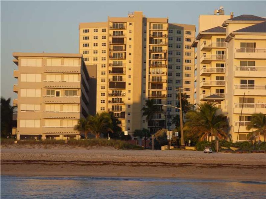 BEACH AREA LIVING AT NON-BEACH PRICE!! 1-block to beach sunrises, blue ocean, tiki-hut, cafes.  Building completed 40-yr inspection, updated with impact windows, new lobby, security access, exercise room, sunny pool deck.  No rentals first two years; all ages welcome.  Compare to identical Unit #401 (same stack/view/interior) just sold for $210,000.00!!
