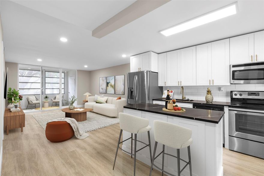 Beautifully updated 1 bed / 1.5 bath condo located on the 2nd  floor of this all ages community of Cypress Chase North with serene garden views. This condo features new  vinyl flooring throughout, in-unit laundry, an open concept  kitchen with Calacatta black granite counter tops, SS Appliances lightly used  fresh paint, and updated bathrooms. There are no current assessments and a low HOA fee that includes great amenities.  a storage unit adds  comfort and value. Perfect for those seeking a quiet, well-maintained community close to Fort Lauderdale nightlife, restaurants and  major highways  This vibrant community is known for its friendly atmosphere and amenities. The grounds are beautifully landscaped and have convenient access to parking, clubhouse, and recreational areas.